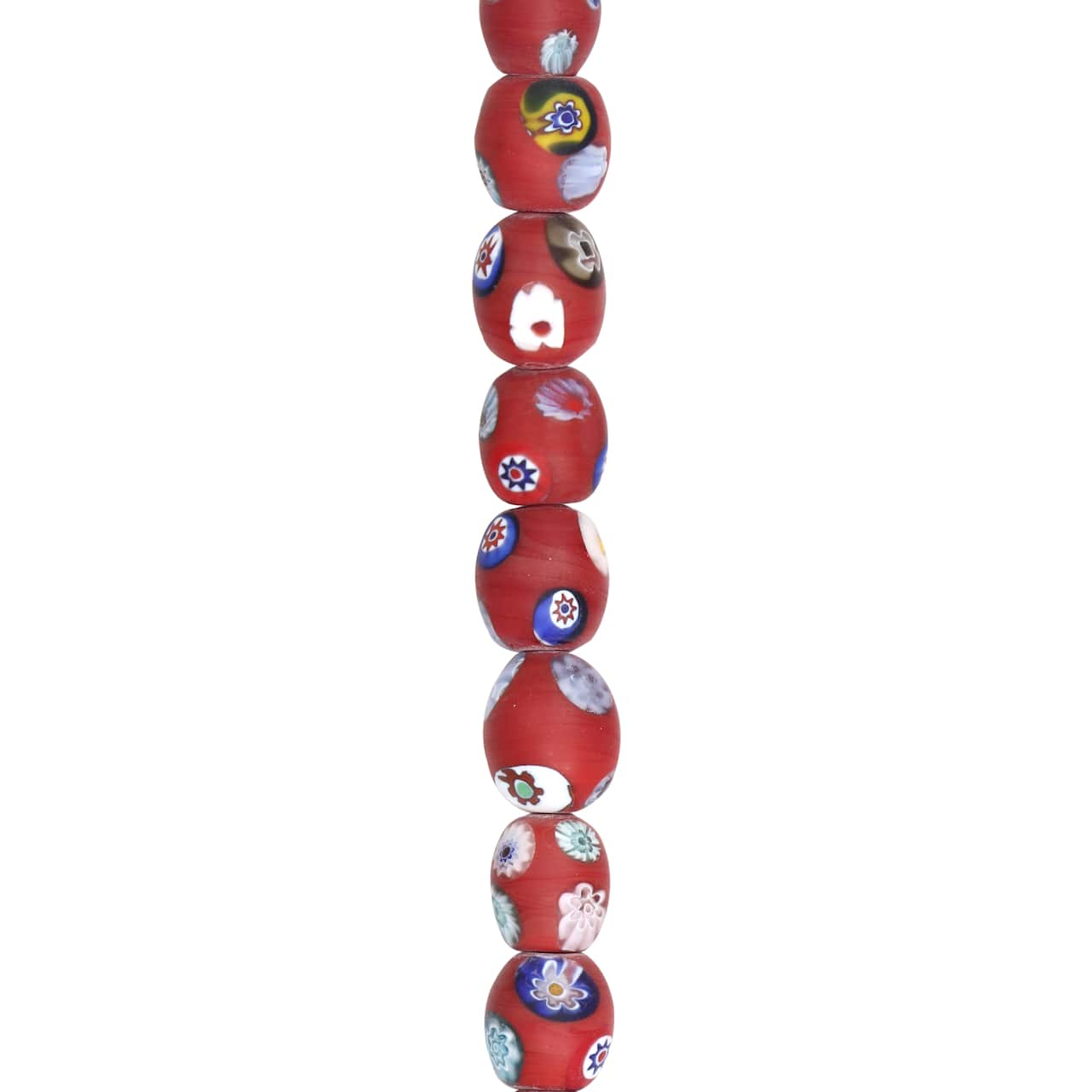 12 Packs: 13 ct. (156 total) Red Millefiori Oval Beads by Bead Landing&#xAE;